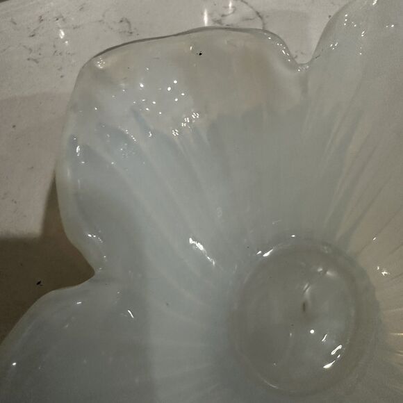 Murano White Crystal Bowl  Handmade  in Italy - Picture 6 of 13